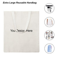 Live Preview Personalized Customized Large Martin Canvas Tote Bag, Single-Sided Print, 15x16ins