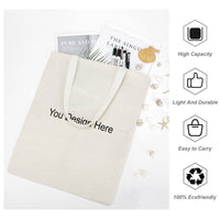 Live Preview Personalized Customized Large Martin Canvas Tote Bag, Single-Sided Print, 15x16ins