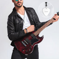 Live Preview Customized Titanium Steel Guitar Pick Necklace