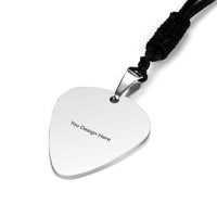 Live Preview Customized Titanium Steel Guitar Pick Necklace