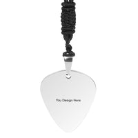 Live Preview Customized Titanium Steel Guitar Pick Necklace