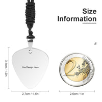 Live Preview Customized Titanium Steel Guitar Pick Necklace